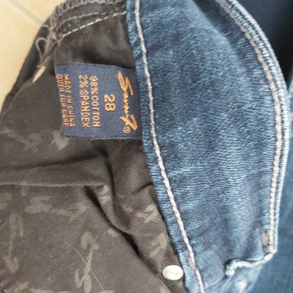 Jeans Seven7 Women Size 28 x 31 inseam Slim Straight Low Waist Zippered Pockets - Picture 6 of 16